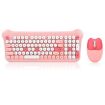 QW05 Pink Mixed Color 2.4G Wireless Keyboard Mouse Set Portable - 1