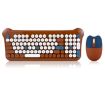 QW05 Mixed Color 2.4G Wireless Keyboard Mouse Set - Brown Portable - 1