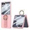 Samsung Galaxy Z Flip7 5G Pink Shockproof Case with Ring Wrist Strap - 1