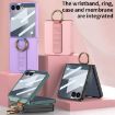 Samsung Galaxy Z Flip7 5G Pink Shockproof Case with Ring Wrist Strap - 2