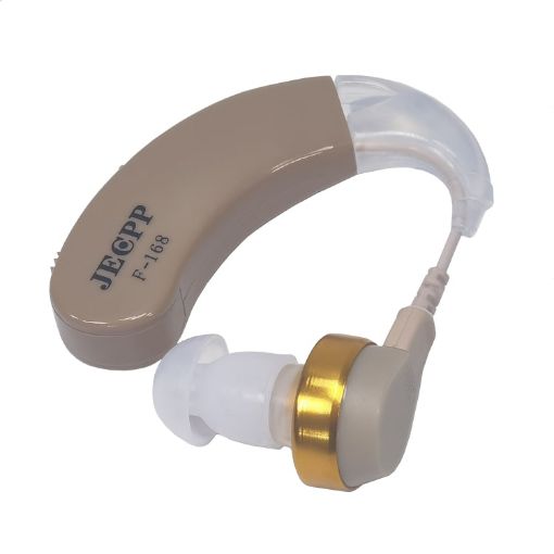 KAIXINWEI F-168 Earhook Hearing Aid Sound Amplifier DC1.5V Khaki - 1