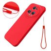 For Honor Magic5 Pro Red Liquid Silicone Dropproof Phone Case - 6