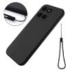 For Honor X6a Black Liquid Silicone Dropproof Full Coverage Phone Case - 6