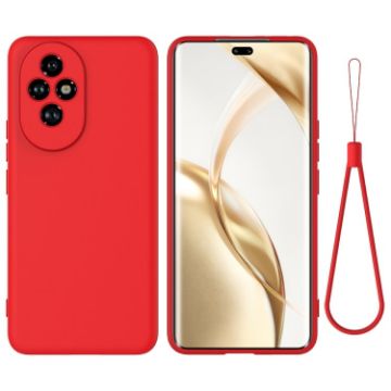 For Honor 200 Red Liquid Silicone Dropproof Full Coverage Phone Case - 1