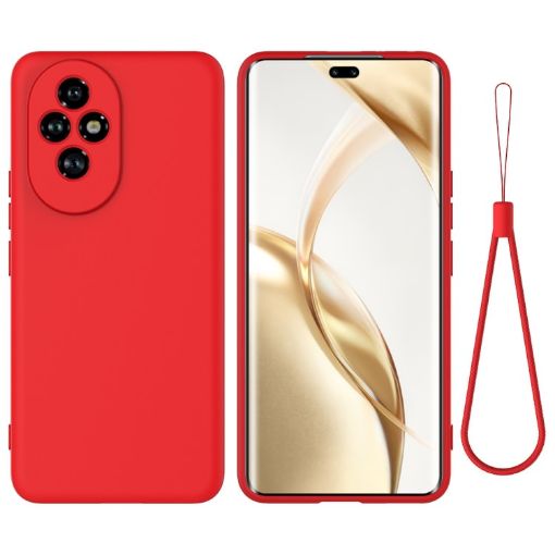 For Honor 200 Pro Red Liquid Silicone Dropproof Full Coverage Case - 1