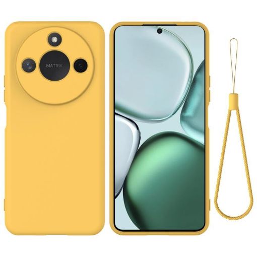 For Honor X9c/X60 Yellow Liquid Silicone Dropproof Phone Case - 1