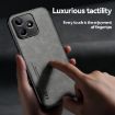 Realme 14 Magnetic Leather Back Phone Case - Dark Grey Skin Feel - 4