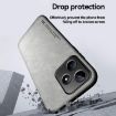 Realme 14 Magnetic Leather Back Phone Case - Dark Grey Skin Feel - 7