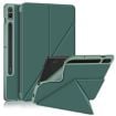 Samsung Galaxy Tab S9+ Dark Green Cloth Texture Leather Case - 1