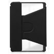 Samsung Galaxy Tab S9+ 360 Rotation Transparent Leather Case - Black - 2