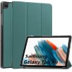Samsung Galaxy Tab A9 Dark Green Leather 3-Fold Holder Case - 1
