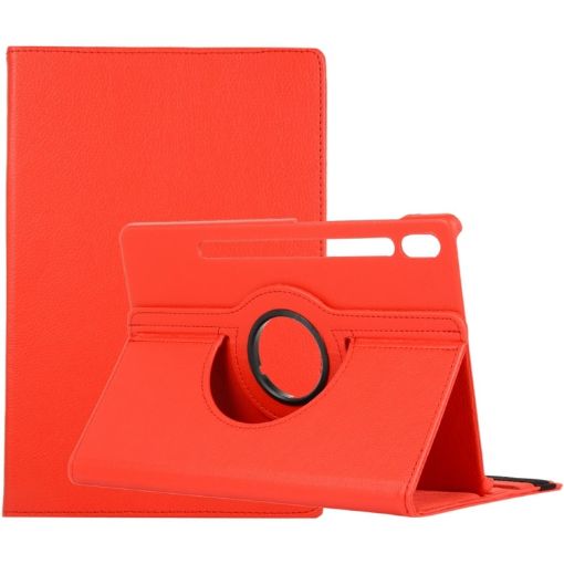 Samsung Galaxy Tab S9+/S10+ Red Litchi Texture 360 Rotation Leather Case - 1