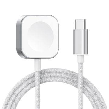 Apple Watch Type-C Magnetic Charger, Silver - Compact & Efficient Charging - 1
