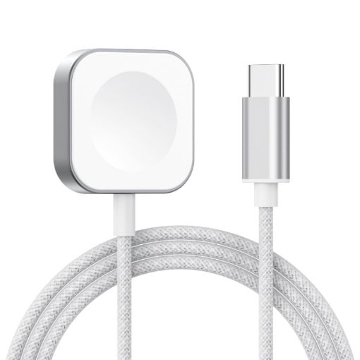 Apple Watch Type-C Magnetic Charger, Silver - Compact & Efficient Charging - 1