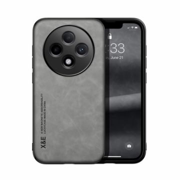 OPPO Reno12 F 5G Light Grey Magnetic Leather Phone Case Skin Feel - 1