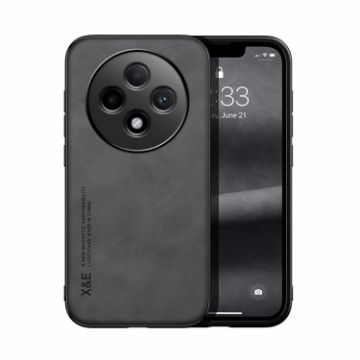 OPPO Reno12 F 5G Dark Grey Magnetic Leather Phone Case Skin Feel - 1