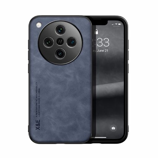 OPPO Find X8 Blue Magnetic Leather Back Case - Skin Feel Cover - 1