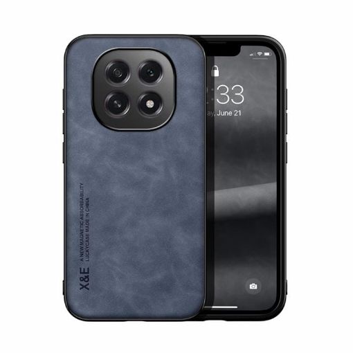 OPPO A5 5G Global Magnetic Leather Phone Case - Blue Skin Feel - 1