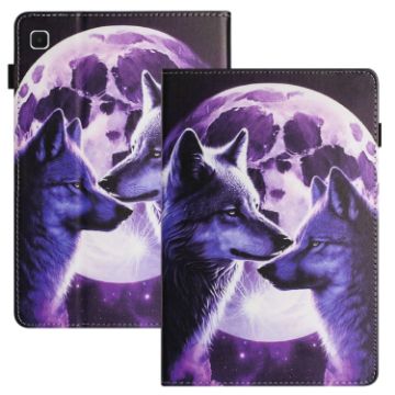 Samsung Galaxy Tab A7 Lite Litchi Texture Leather Case - Wolf Design - 1