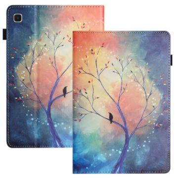Samsung Galaxy Tab A 10.1 2019 Leather Case - Oil Painting Tree Design - 1