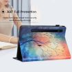 Samsung Galaxy Tab S7 Litchi Texture Leather Case - Oil Painting Tree - 7