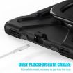 Samsung Galaxy Tab S9/S8/S7 Silicone Hybrid Case with Holder & Strap - 6