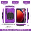 Samsung Galaxy Tab S9/S8/S7 Purple Silicone Hybrid Case with Strap - 2