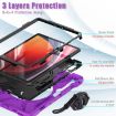 Samsung Galaxy Tab S9/S8/S7 Purple Silicone Hybrid Case with Strap - 5