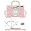 Samsung Galaxy Tab S9/S8/S7 Pink Silicone Hybrid Case with Strap - 3
