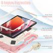 Samsung Galaxy Tab S9/S8/S7 Pink Silicone Hybrid Case with Strap - 5