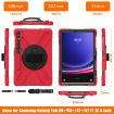 Samsung Galaxy Tab S9+/S8+ Rugged Case with Rotatable Kickstand - Red - 2