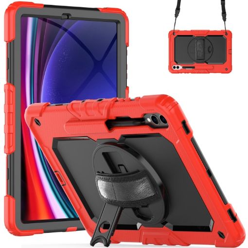 Samsung Galaxy Tab S10+/S9+/S9 FE+ Red+Black Silicone Hybrid Case - 1