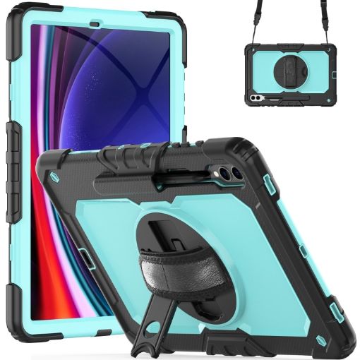 Samsung Galaxy Tab S10+/S9+/S9 FE+ Silicone Hybrid Case Black/Blue - 1