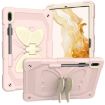 Samsung Galaxy Tab S9+ Rugged Case with Butterfly Kickstand (Beige/Rose Pink) - 1