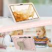 Samsung Galaxy Tab S9+ Rugged Case with Butterfly Kickstand (Beige/Rose Pink) - 6