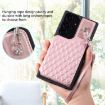 Samsung Galaxy S23 Ultra 5G Rose Gold Grid Texture Case with Lanyard - 6