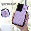 Samsung Galaxy S23 Ultra 5G Purple Grid Texture Case with Lanyard - 6