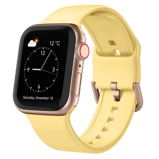 Apple Watch Series 8 41mm Yellow Silicone Pin Buckle Band - 1