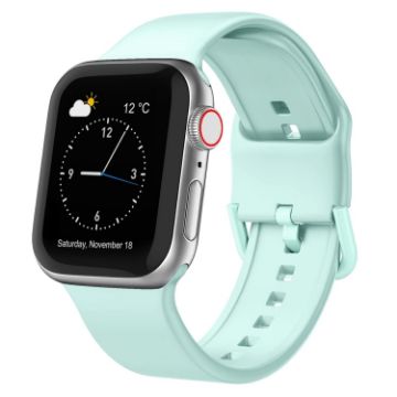 Apple Watch Series 7 41mm Mint Green Silicone Band Pin Buckle - 1