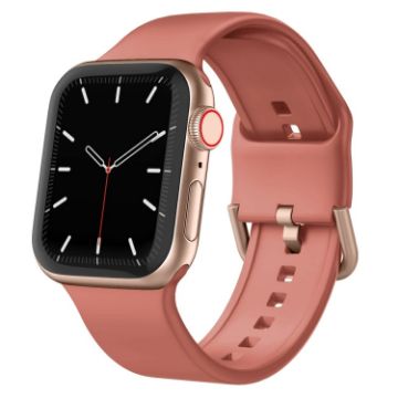 Apple Watch Series 7 41mm Coral Silicone Pin Buckle Band - 1