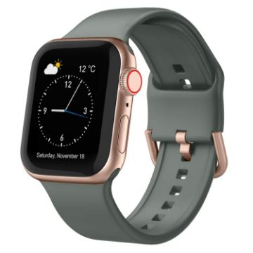 Apple Watch Series 7 45mm Olive Silicone Pin Buckle Band - 1