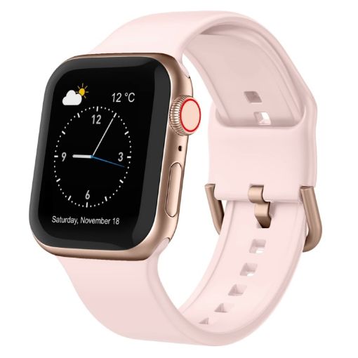 Apple Watch Series 5 40mm Pink Sand Silicone Band Pin Buckle - 1