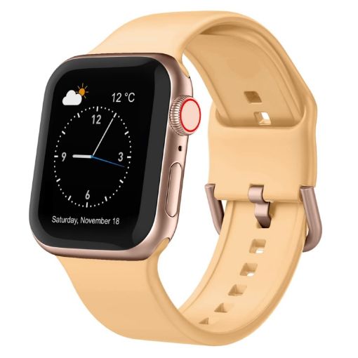 Apple Watch Series 4 40mm Light Orange Silicone Band Pin Buckle - 1