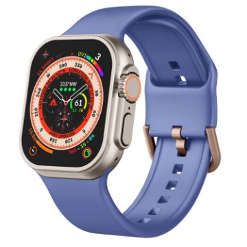 Apple Watch Series 3 38mm Cyan Blue Silicone Band with Pin Buckle - 1