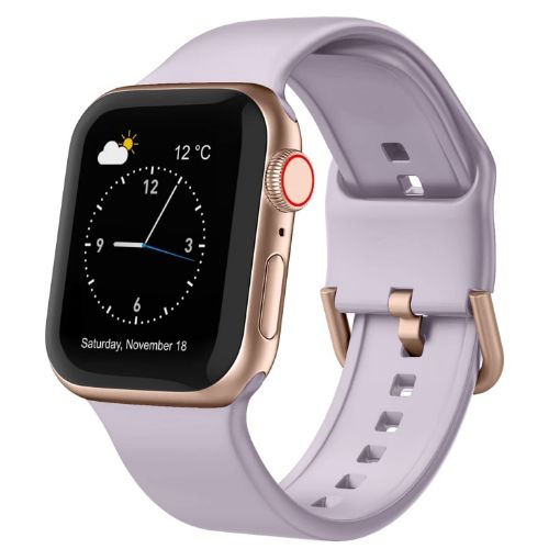 Apple Watch Series 3 42mm Silicone Band, Pin Buckle - Baby Purple - 1