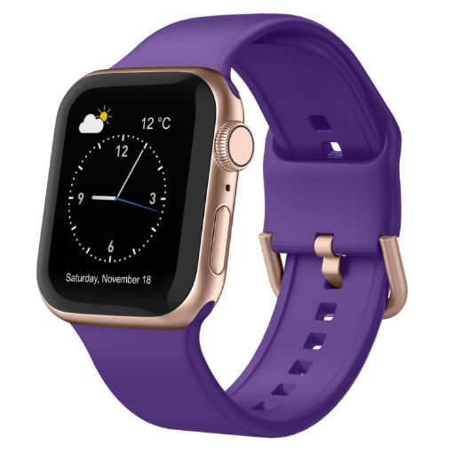Apple Watch 38mm Purple Silicone Pin Buckle Band - 1