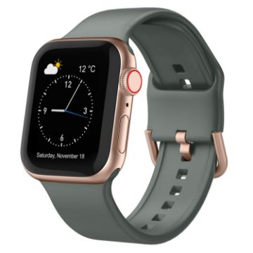 Apple Watch Series 9 45mm Olive Silicone Pin Buckle Band - 1