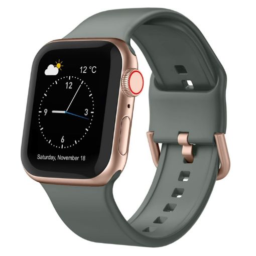 Apple Watch Series 9 45mm Olive Silicone Pin Buckle Band - 1