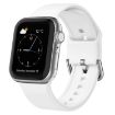 Apple Watch SE 2023 44mm White Silicone Pin Buckle Band - 1