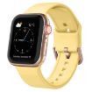 Apple Watch SE 2023 44mm Yellow Silicone Pin Buckle Band - 1